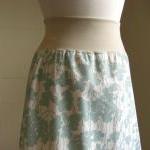 Sea Blue and Cream Floral P..