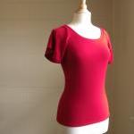 Womens Red Short Flutter Sl..
