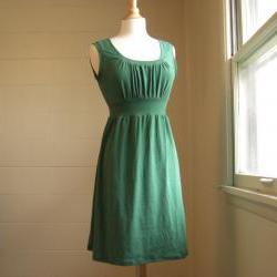 Womens Cotton Gathered Front Tank Dress